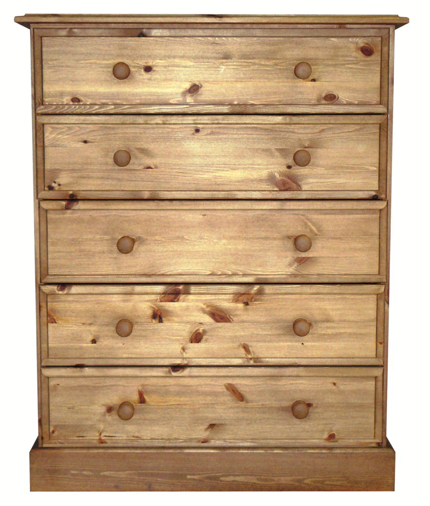 Premier Pine 5 Drawer Chest - Laquer or wax finish £526 or painted £651
