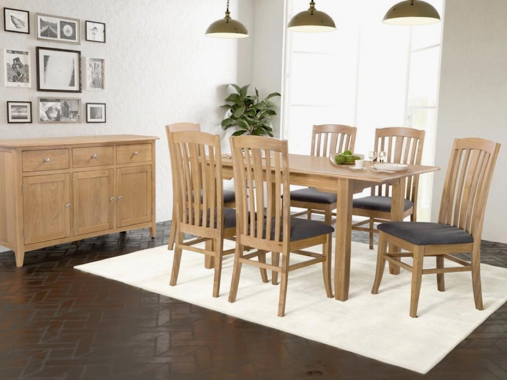 Kilburn Oak 160cm Dining Set + 6 Chairs